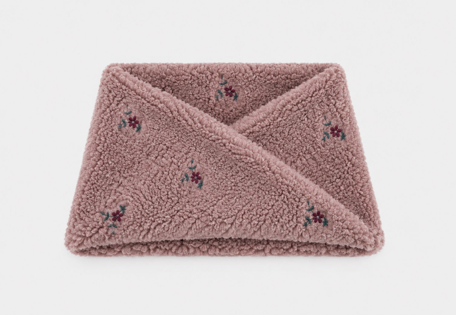 Tour de cou doudou fleuri rose