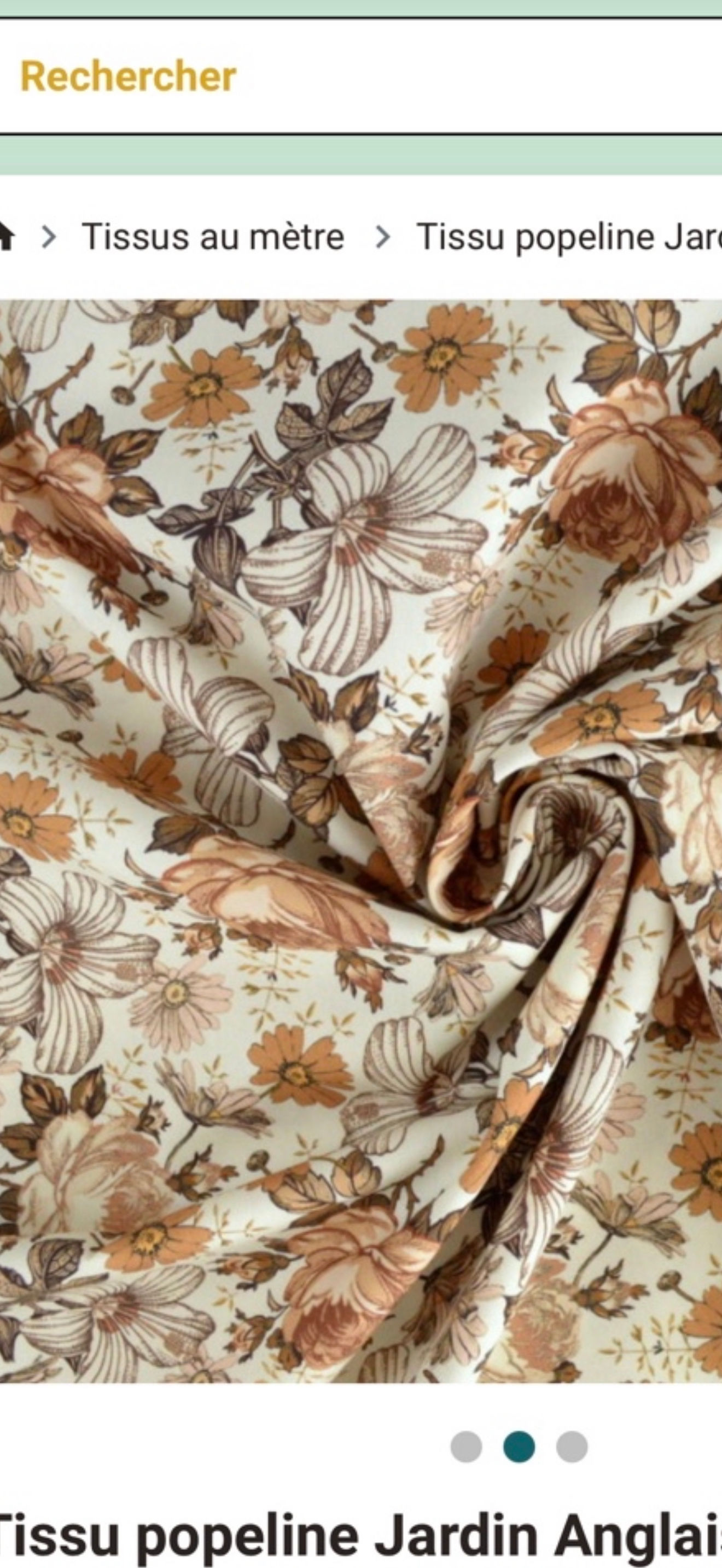 Bandeau popeline jardin anglais 