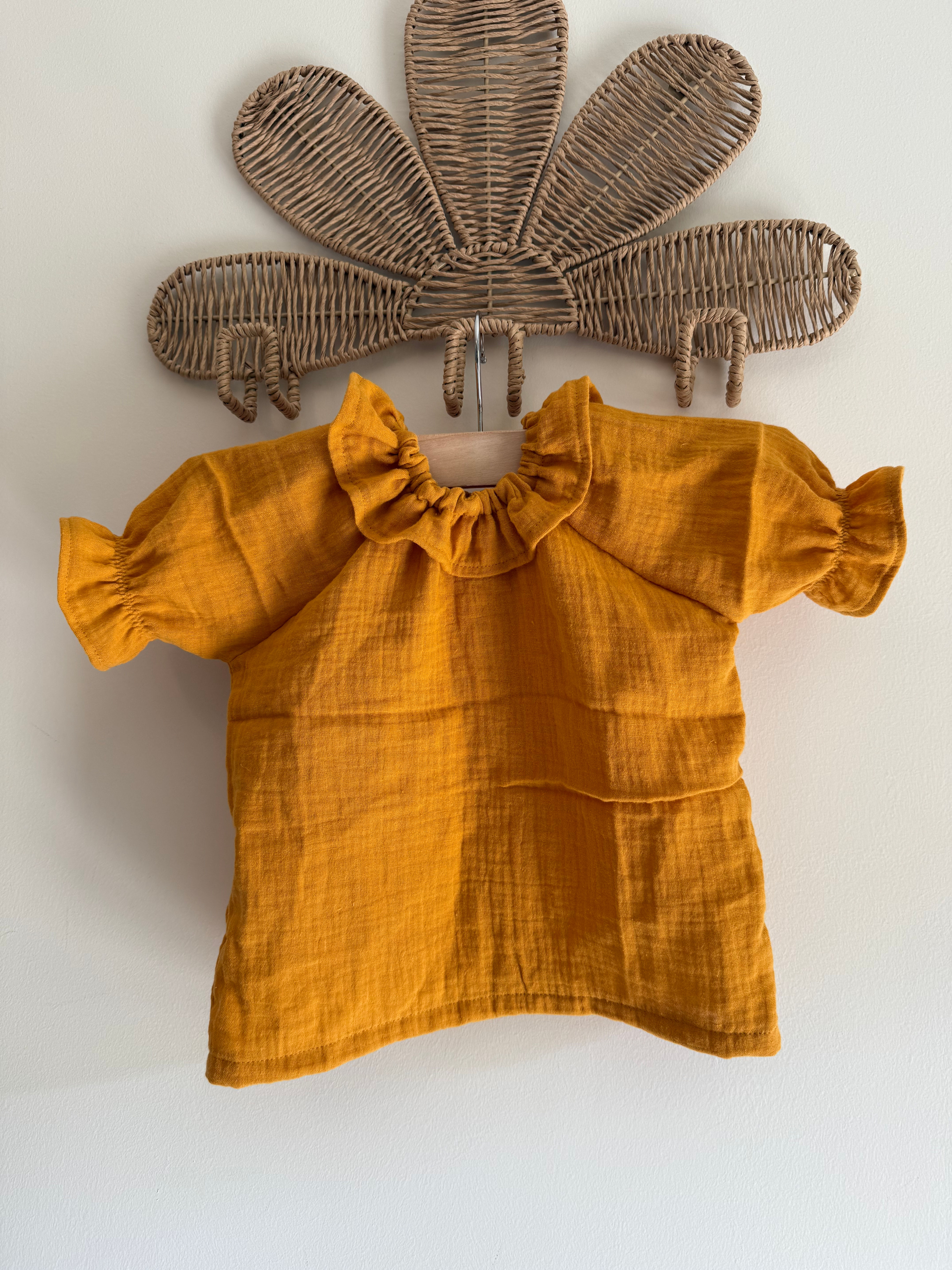 Blouse uni en gaze de coton 