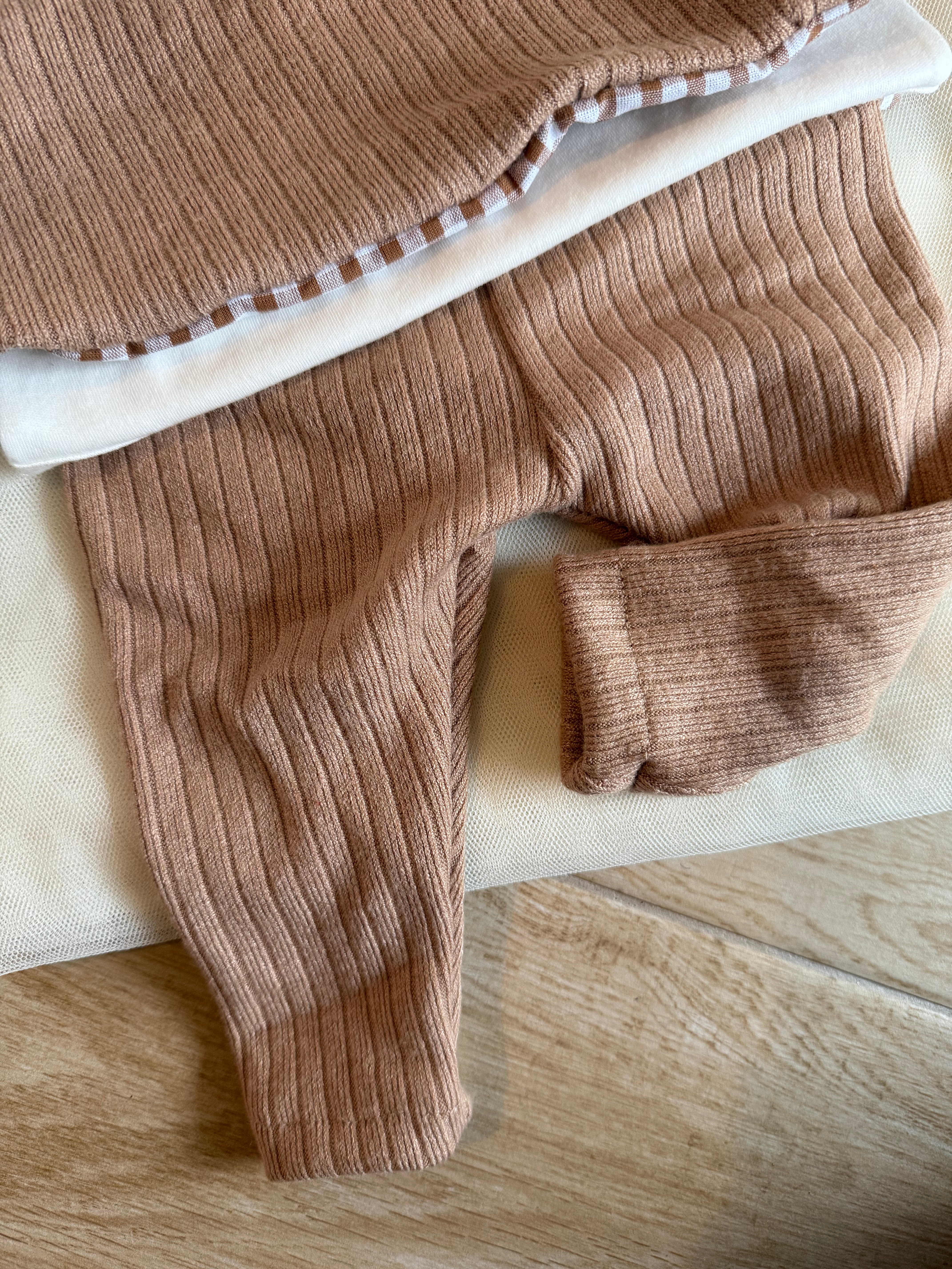 Legging côtelé marron glacé 