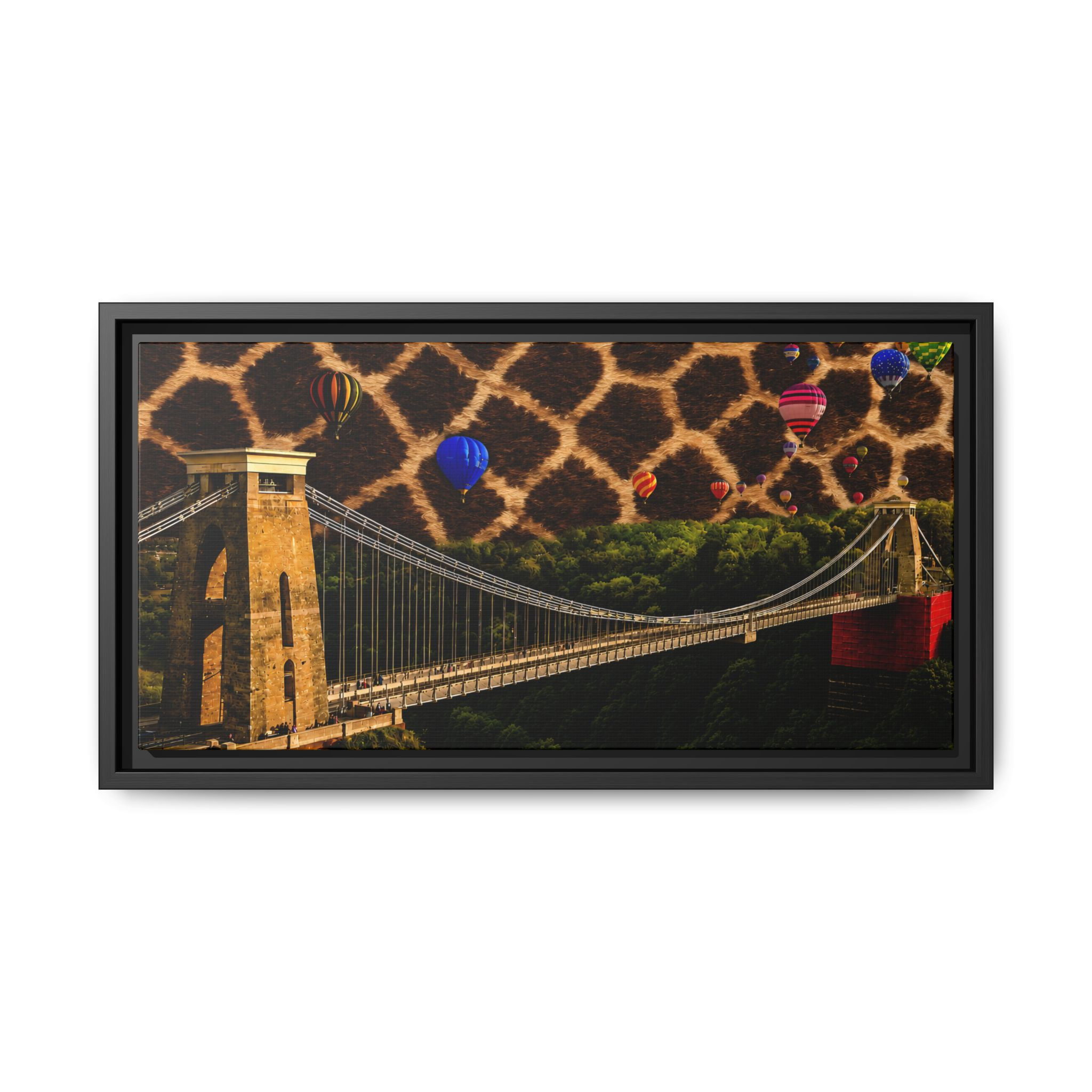 Clifton Suspension Bridge – Giraffe Edition | Premium Framed Canvas