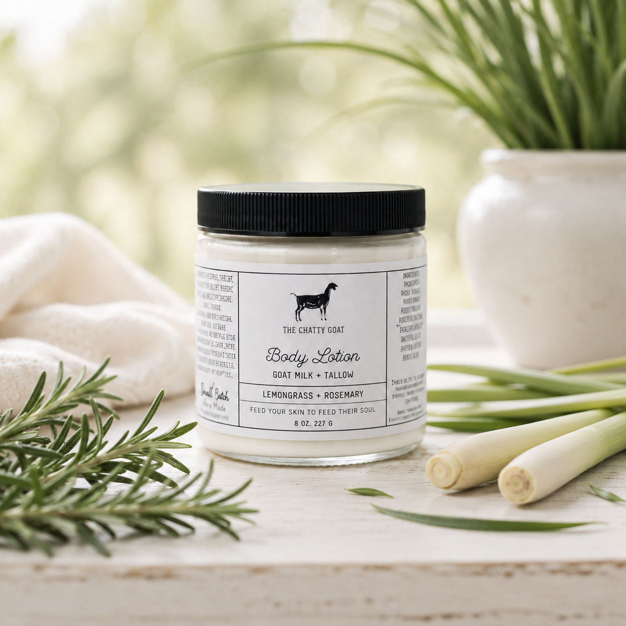 Goat Milk Body Lotion | Lemongrass + Rosemary