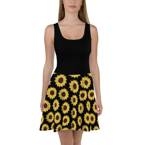 slim fit dress slacks Women’s Boutique Sleeveless Blue Sunflower Dress main image 0