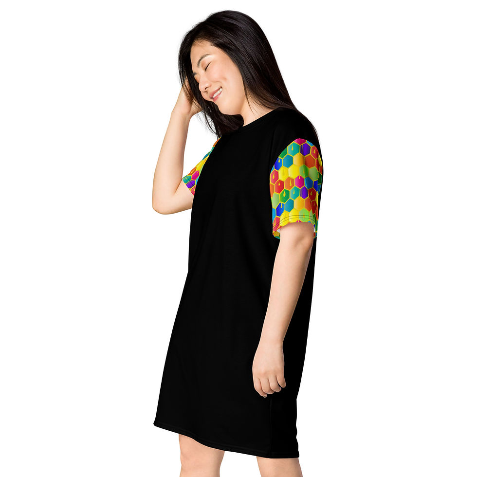 Thumbnail: Rainbow Honeycomb T-shirt Dress