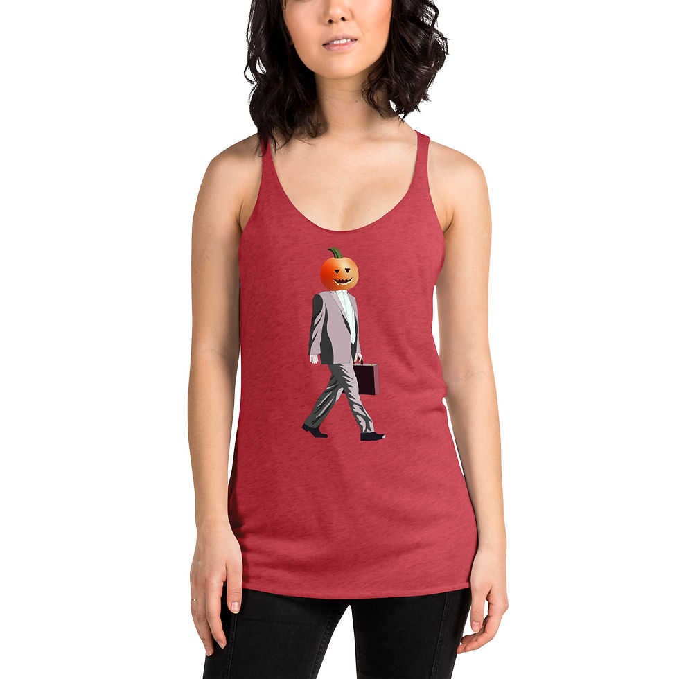 Thumbnail: Dwight Schrute Jack-O'-Lantern Halloween Racerback Tank
