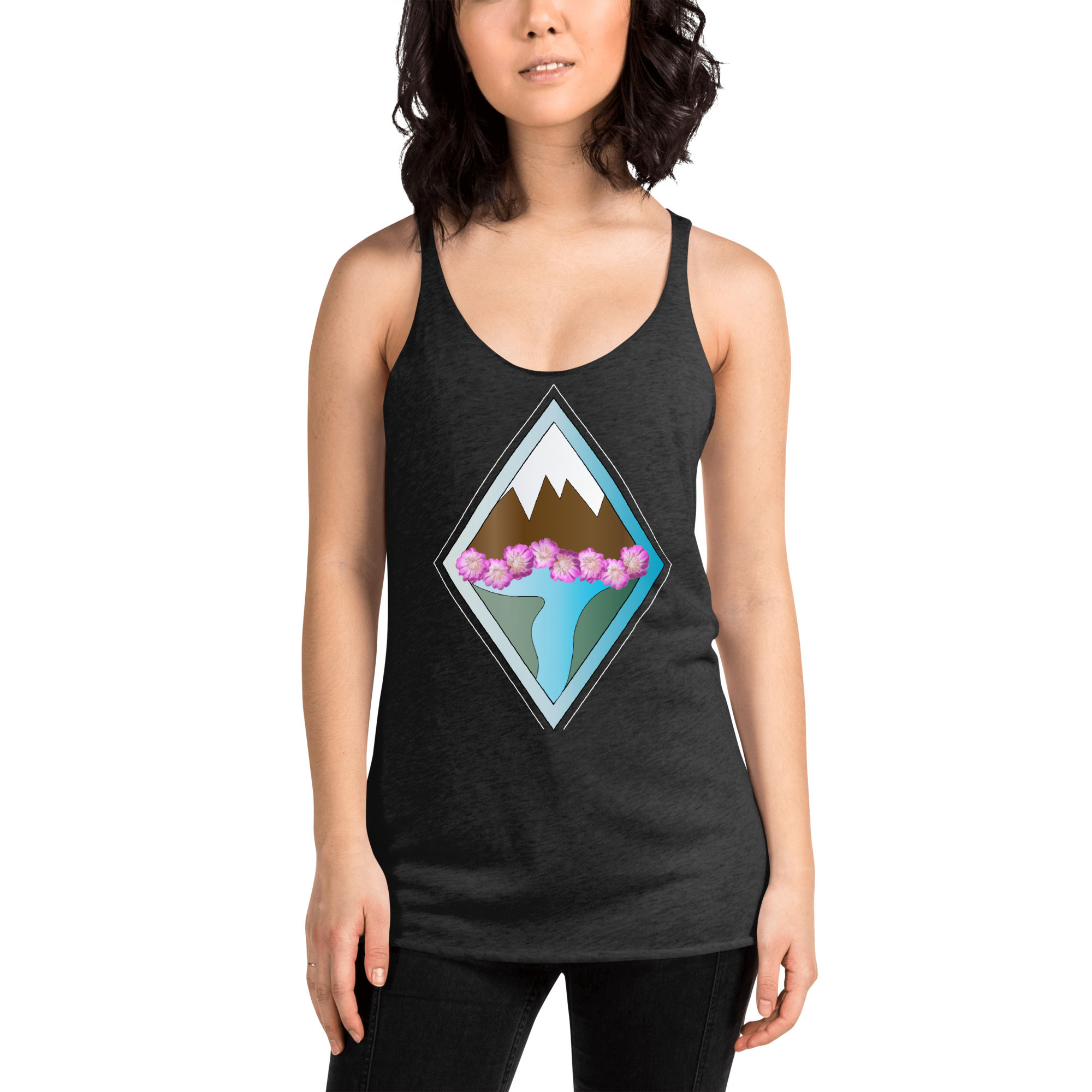 Mountain + Bitterroot Flowers Racerback Tank
