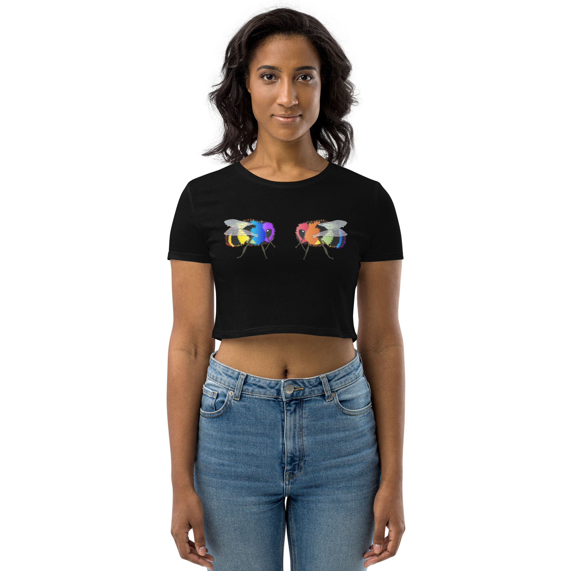 Rainbow Bumblebee Organic Crop Top