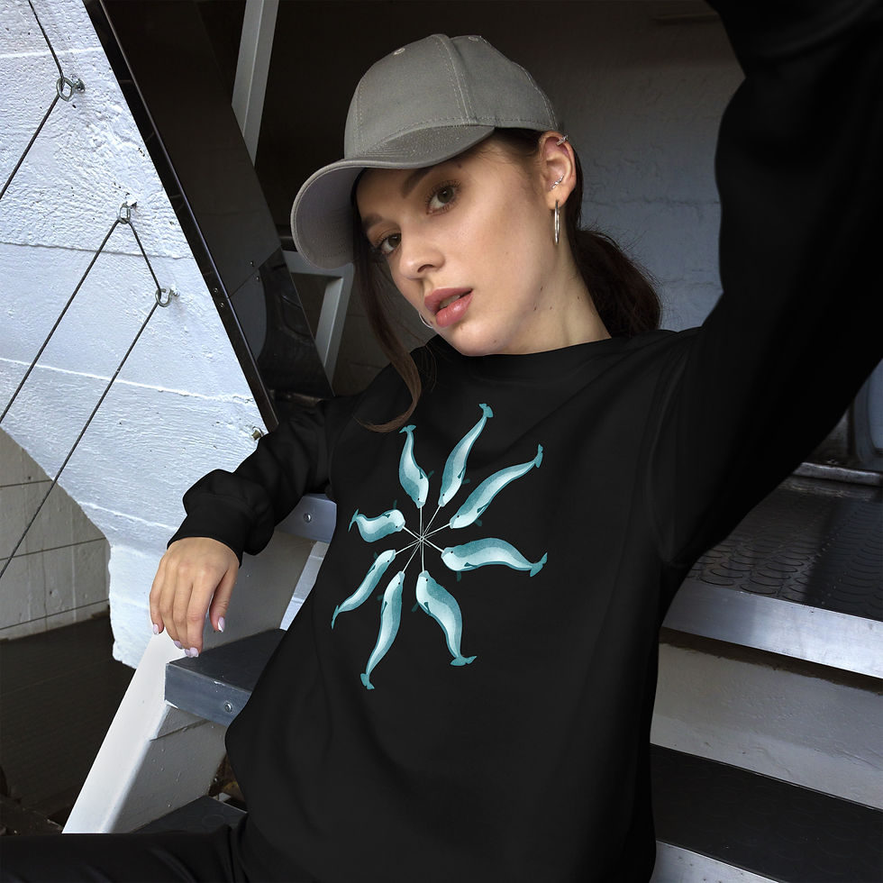 Thumbnail: Dance of the Narwhals Crew Neck Sweatshirt