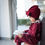 Thumbnail: Turban headband, burgundy
