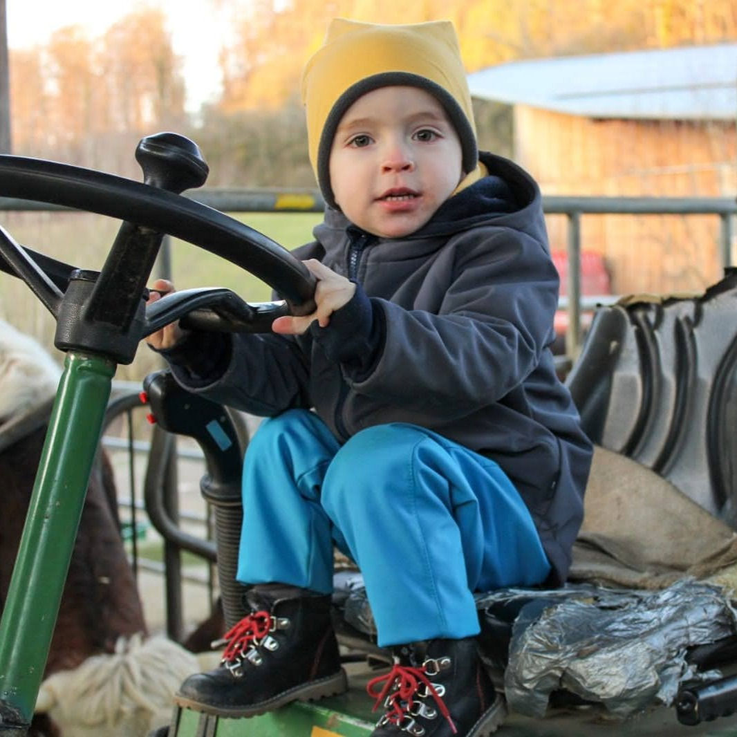 Bonnet avec polaire, moutarde