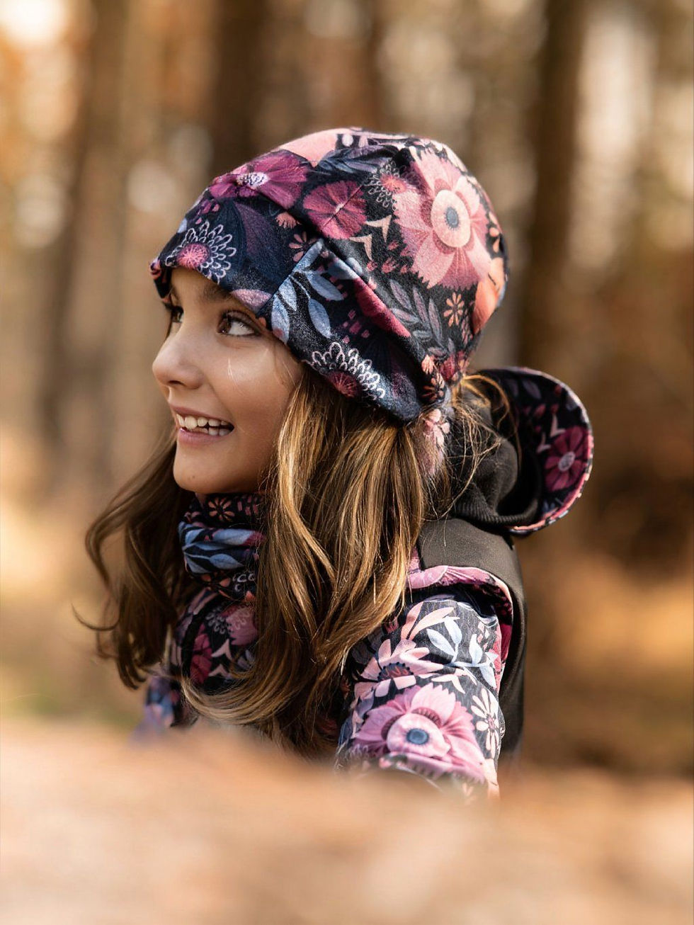 Miniature : Fleece sport hat, magic flowers