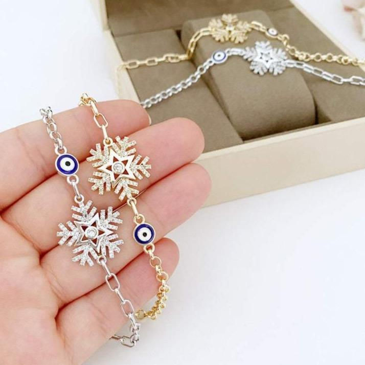 Thumbnail: Evil Eye Snowflake Bracelet