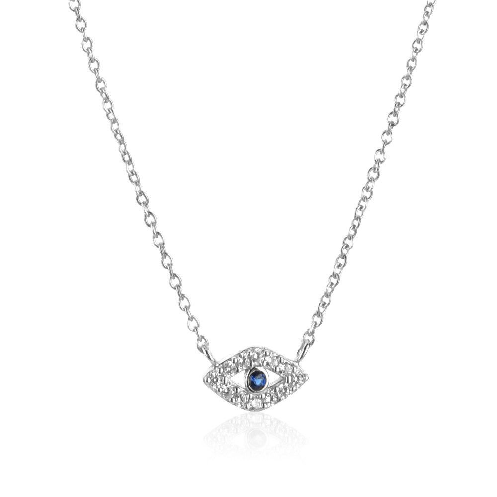 Sterling Silver Lucky Evil Eye Necklace