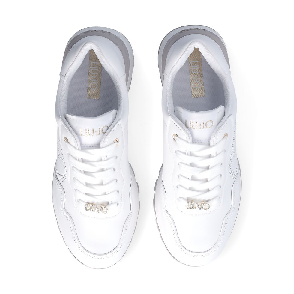 Thumbnail: Liu Jo Women's White Leather Sneakers Front View