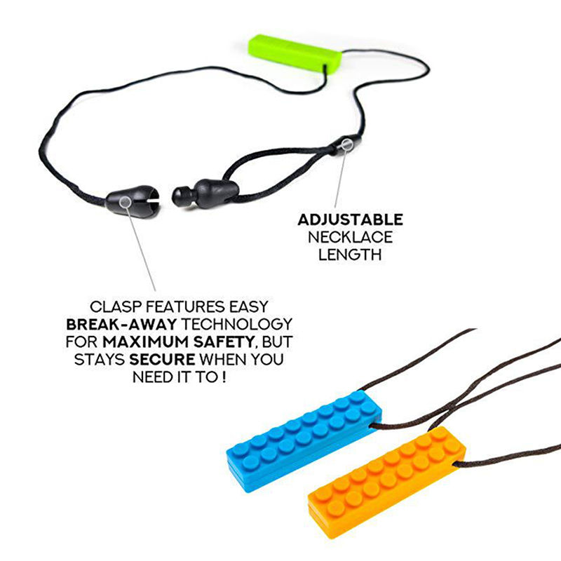 Miniatura: 1pc sensorial mastigar colar tijolo mastigável crianças silicone mordendo láp