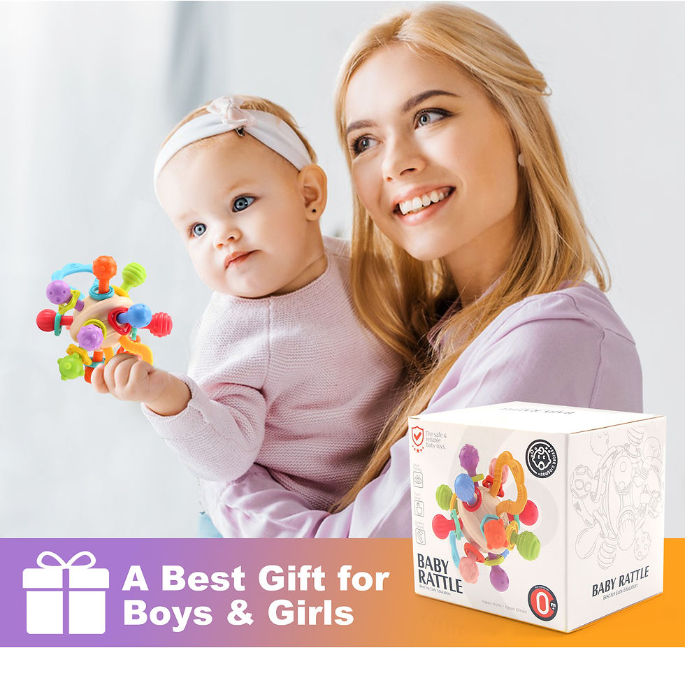 Miniatura: Brinquedo para bebês, bola redonda de silicone macio, chocalho infantil, brinqu
