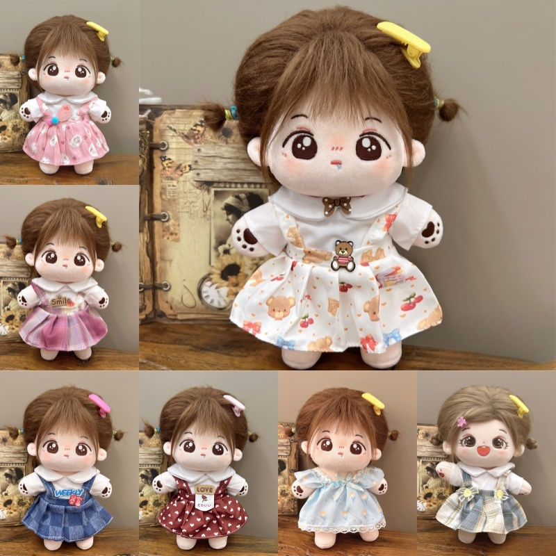 Novo 20cm bonito bonecas de pelúcia vestidos roupas acessórios mini boneca rou