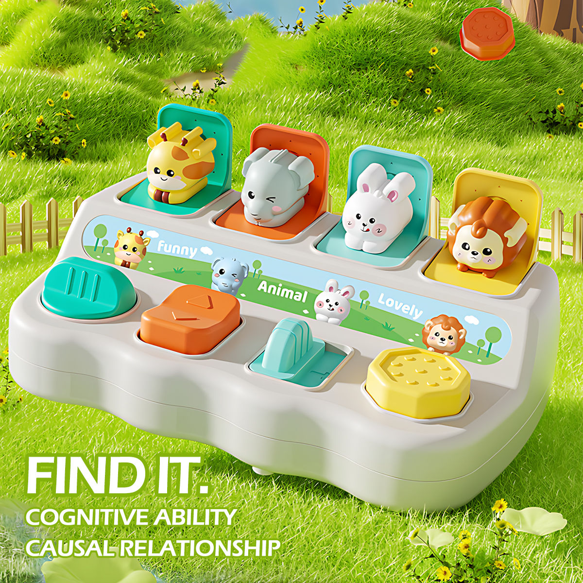 Montessori pop up brinquedos animais e caixas de aprendizagem-melhoram a lógica