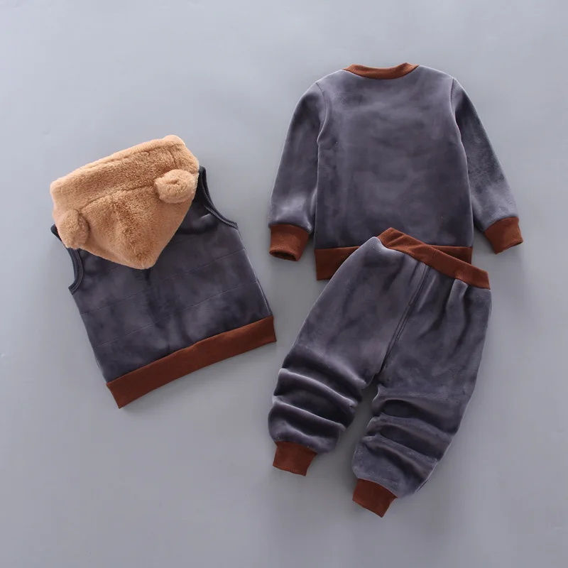 Bebê menino roupas outono e inverno bonito urso menina outfits velo com capuz q