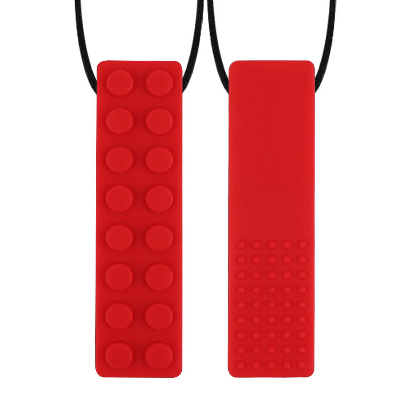 Miniatura: 1pc sensorial mastigar colar tijolo mastigável crianças silicone mordendo láp