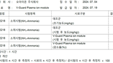 신규 모듈 탈취 성능 테스트, 암모니아 92% 제거 확인