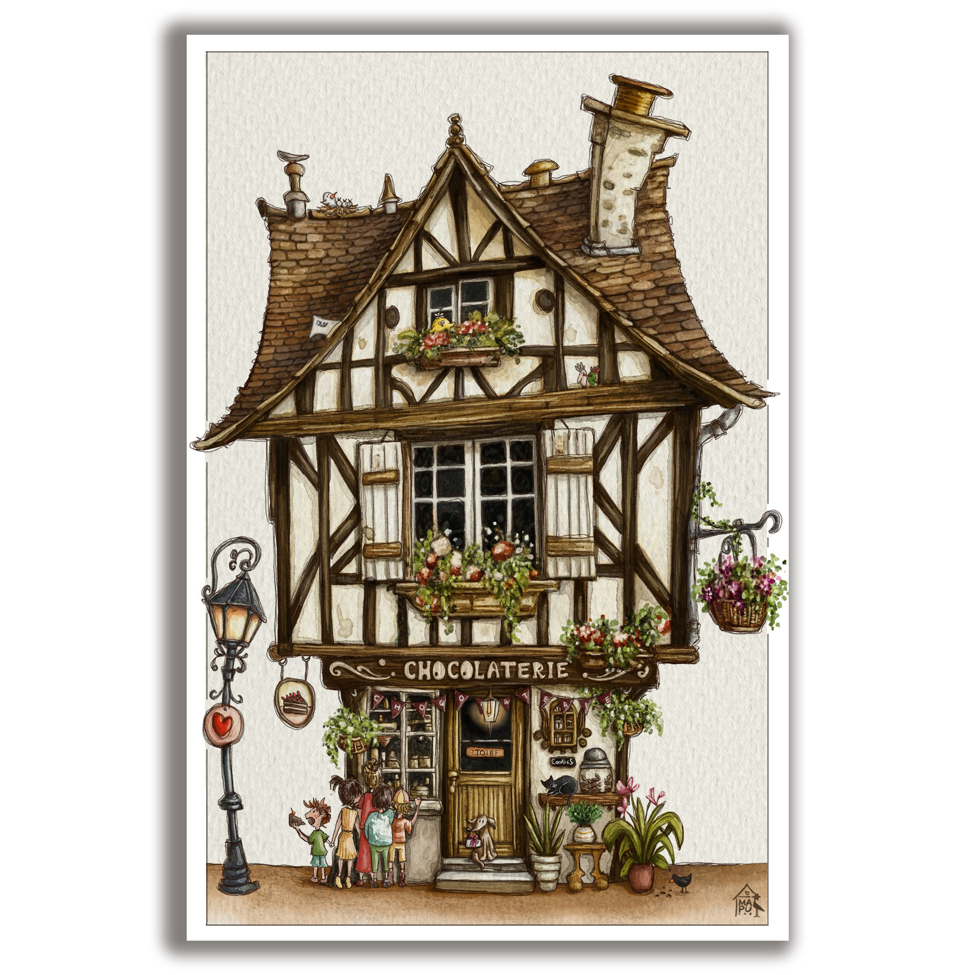 Lot de 5 cartes postales Chocolaterie