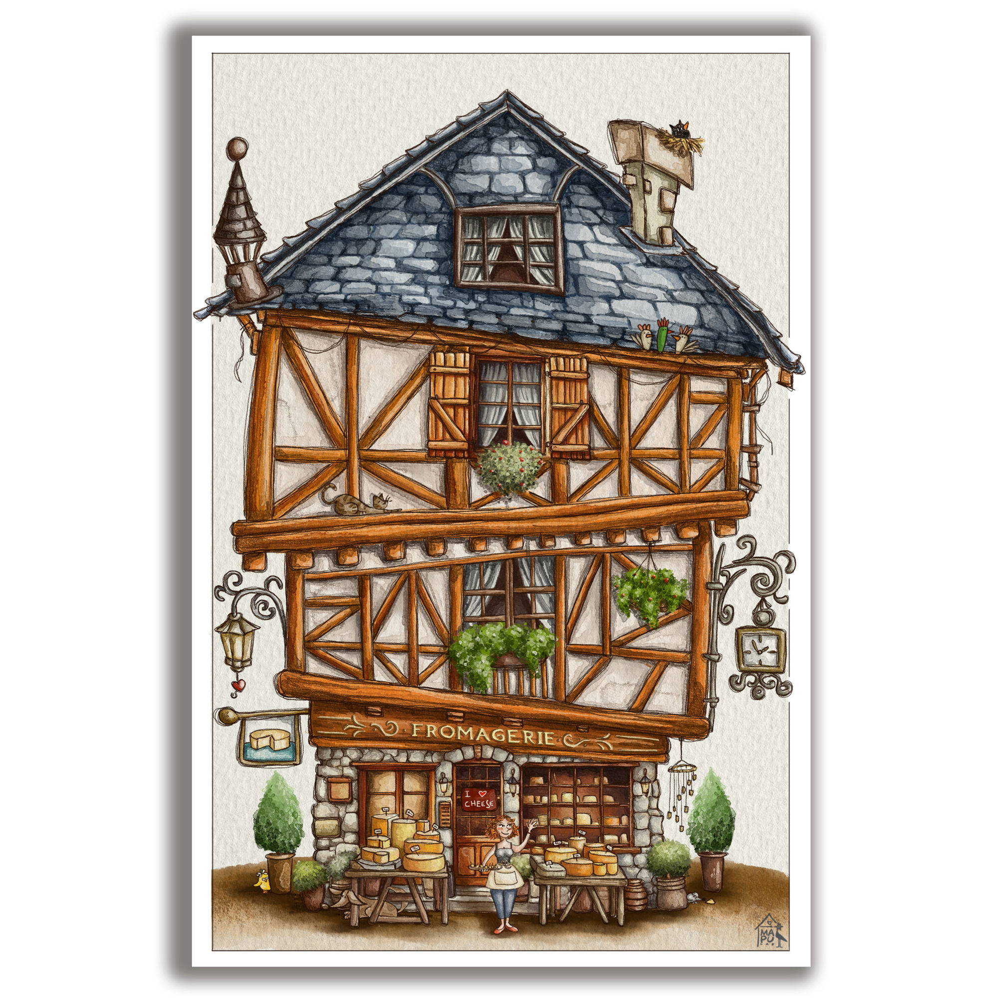Lot de 5 cartes postales Fromagerie