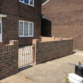 A building featuring a brick design