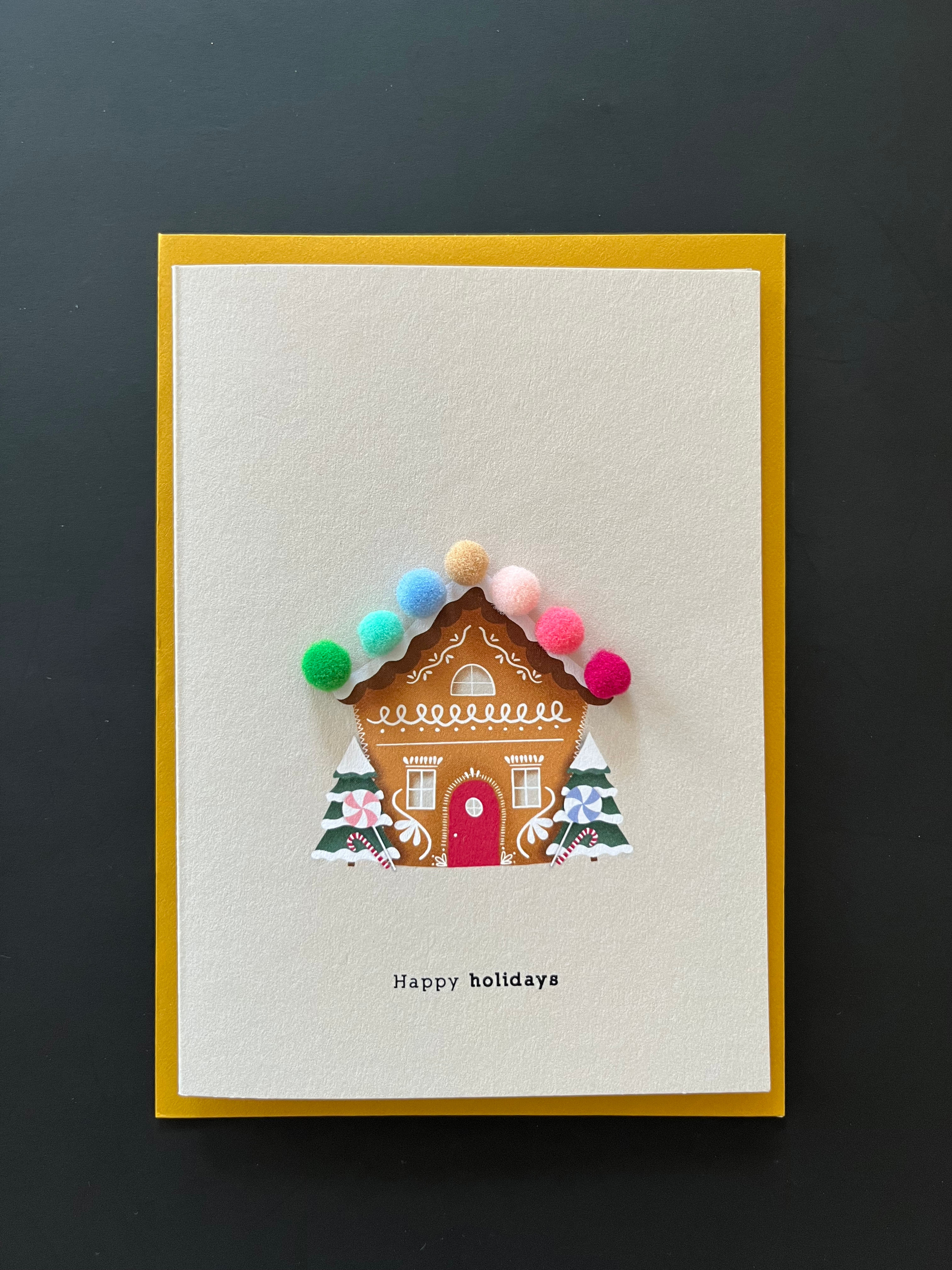 Little Livn Karte Blanche Gingerbread house Happy Holidays