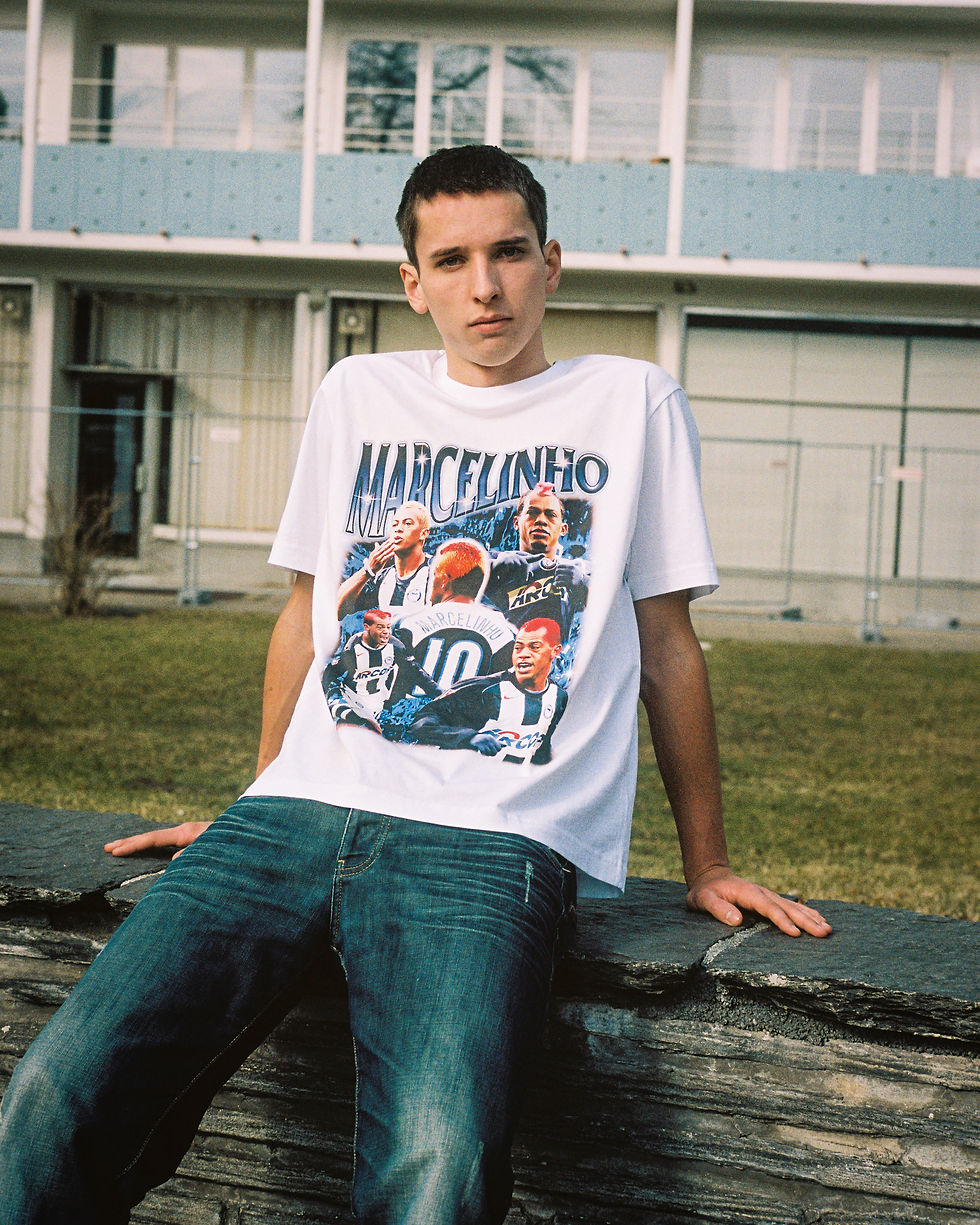 Thumbnail: Model with Marcelinho White T-shirt