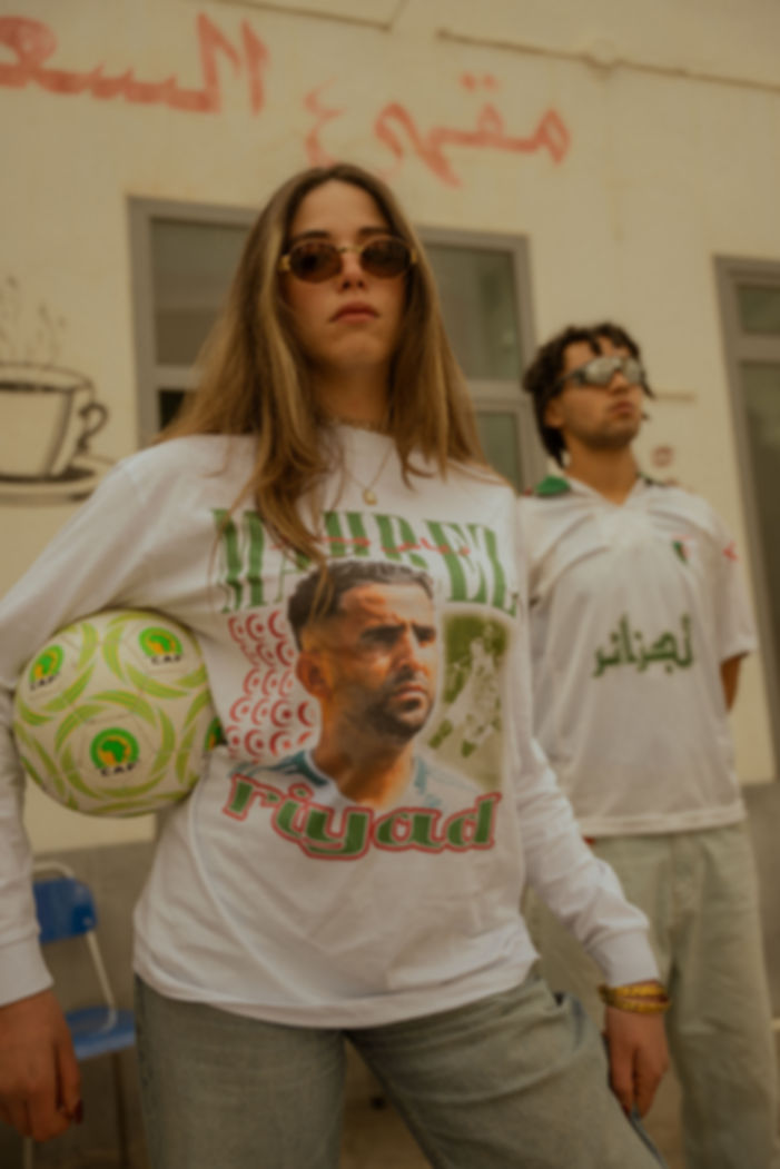 White Mahrez football t-shirt worn