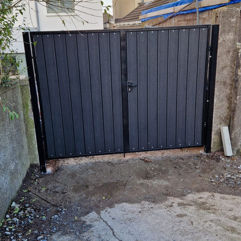 Double Charcoal Composite Entrance Gate fitted in Cork