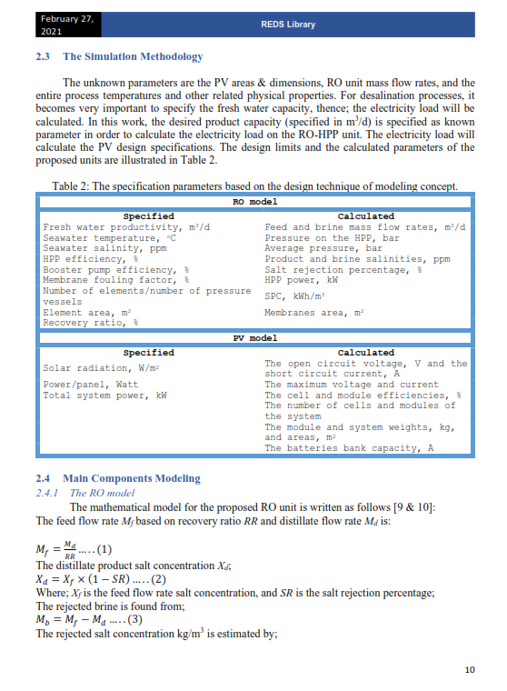 Thumbnail: Techno-economic Analysis of Renewable Energy Assisted RO Desalination