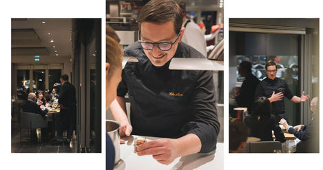 Chef Thibaut Servas en interaction avec ses convives, mettant en avant sa philosophie de la cuisine relationnelle et spirituelle