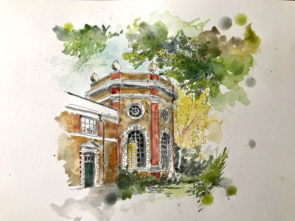 Watercolour of Orleans House Gallery, Twickenham and Richmond. London