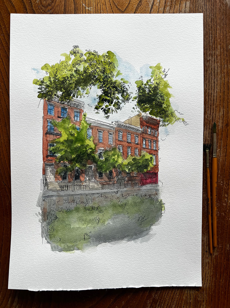 beautiful watercolour of Henry Street Settlement. New York