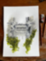 beautiful watercolour of Villa Romeo Faccanoni. Milan