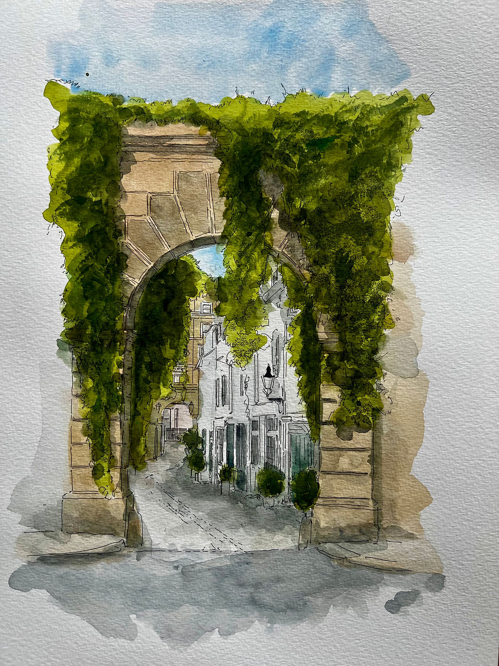 beautiful watercolour of  Kynance Mews, South Kensington. London
