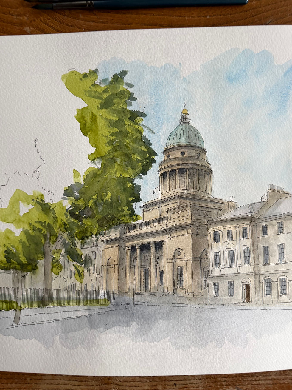beautiful watercolour of Charlotte Square, Edinburgh