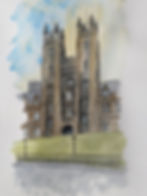 watercolour of New College, Edinburgh