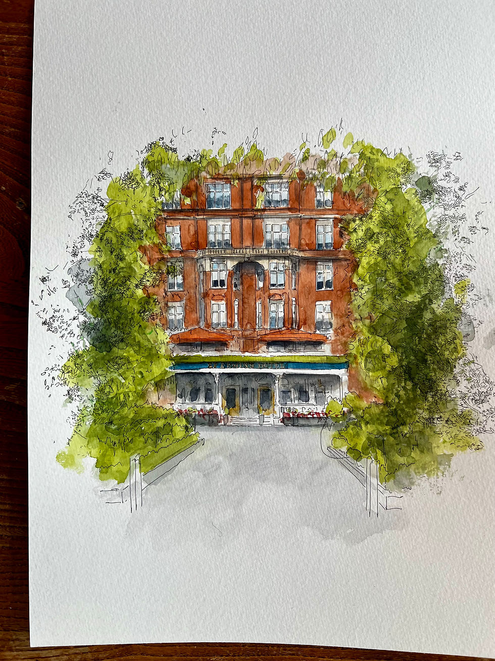Thumbnail: beautiful watercolour of St. Ermin’s Hotel. London