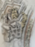 beautiful watercolour of baroque church interior