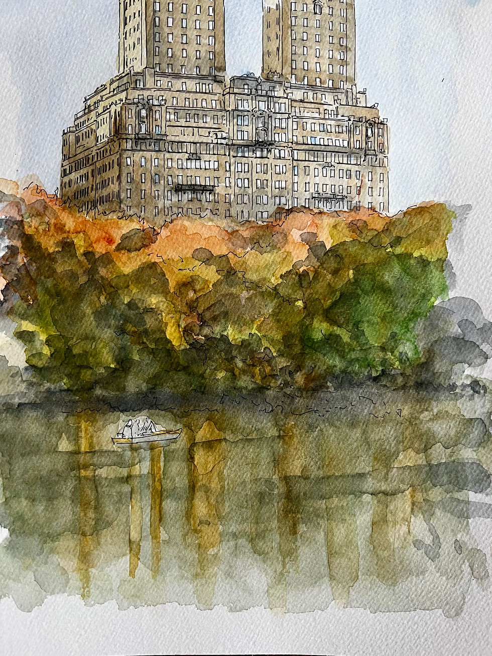 Thumbnail: beautiful watercolour San Remo Building, New York.