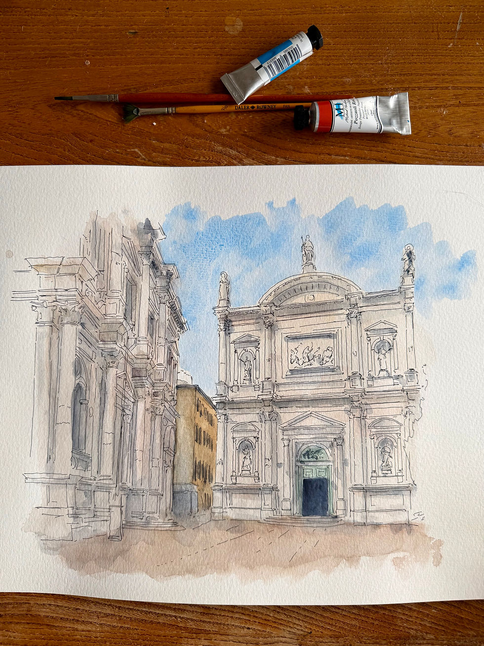 beautiful watercolour of Scuola Grande di San Rocco. Venice