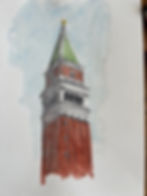 Watercolor painting of St. Mark's Campanile