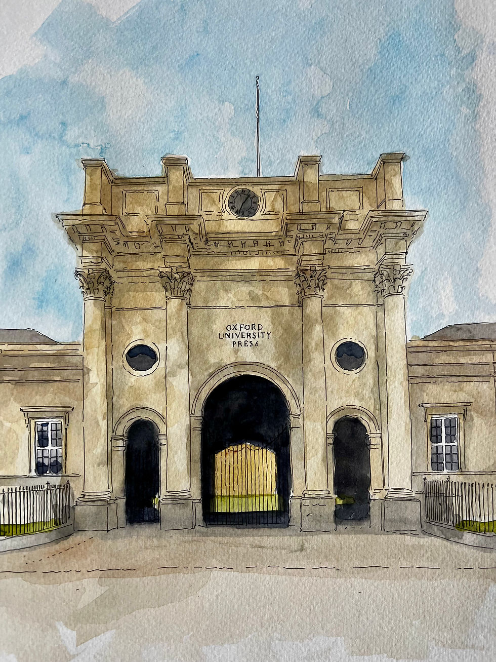 Thumbnail: beautiful watercolour of Oxford University Press, Oxford.