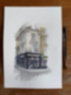 beautiful watercolour of the The Silver Cross, Whitehall. London