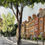 Thumbnail: Watercolor painting of Church Row, Hampstead, showing tree-lined street and residential buildings
