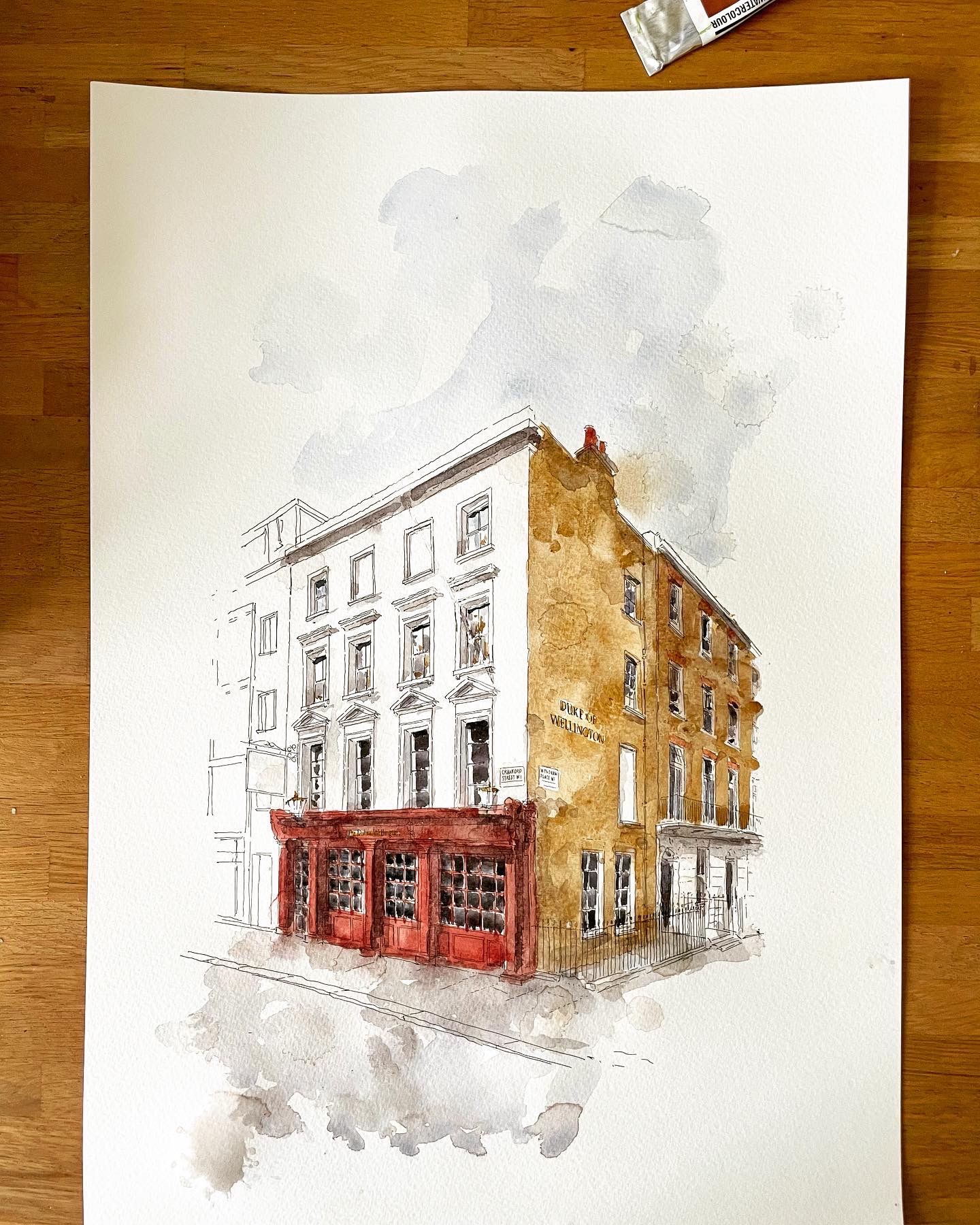 beautiful watercolour of Duke of Wellington, Marylebone. London
