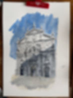 Watercolour of The Chiesa di San Moisè, Venice